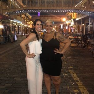 Black strappy peplum dress